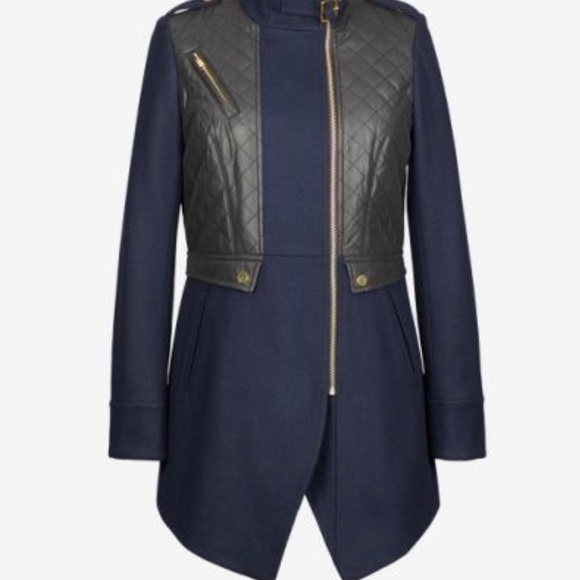 French Connection Quilted Nylon Mixed Media Jacket - Picture 2 of 3